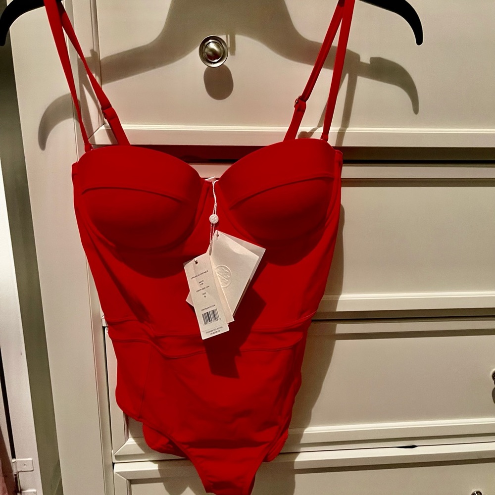 Tory Burch Lipsi Red Convertible One-Piece